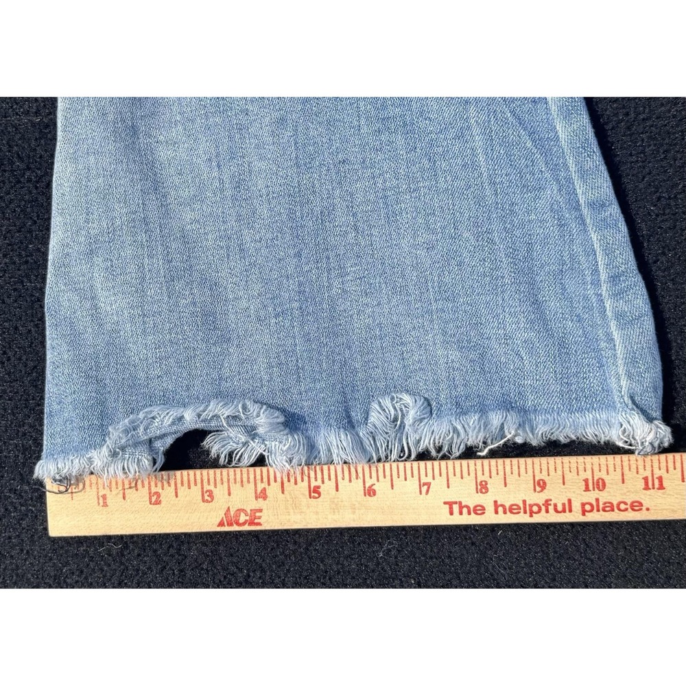 KanCan Jeans Womens 29 Blue Light Wash High Rise Flare Raw Hem VBK1906L Stretch - Picture 7 of 9